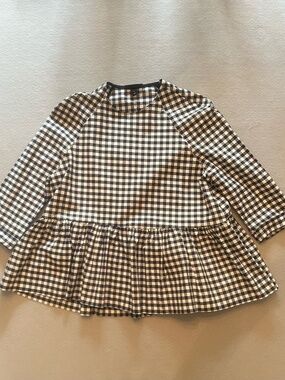 Victoria Beckham x Target Gingham Peplum Top | Small
